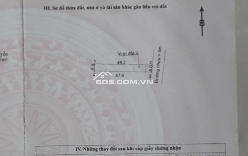 Bán lô đất thổ cư 287m2, ngay trung tâm Tóc Tiên BR-VT(6x48). chỉ 1,55 tỷ